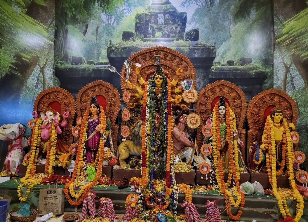 Idol and pandal, Sarjapur Outer Ring Road Bengali Association (SORRBA)