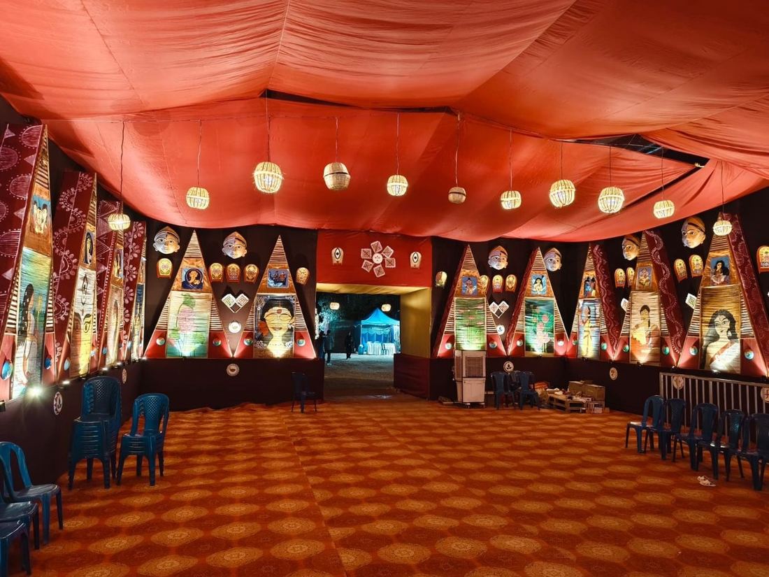 Pandal interior, Aarohan Socio-Cultural Forum