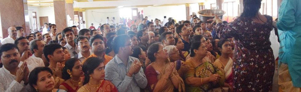 Crowd at the pandal, Tripura Mondoli