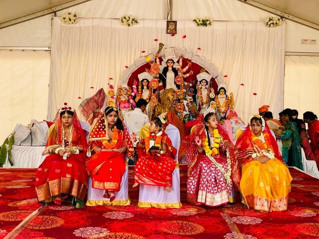 Pandal and idol, BongoDolBengaluru (BDB) - Durga Puja (Ananthnagar - Electronics City Phase 2)