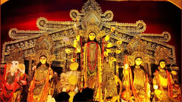 Idol and pandal, Electronic City Cultural Association (ECCA)