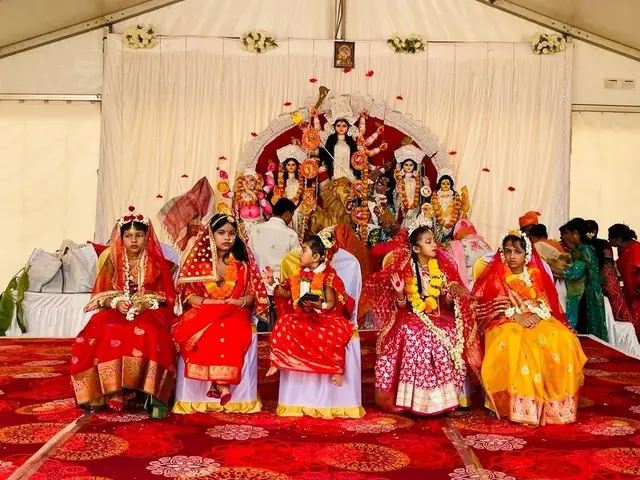 Pandal and idol, BongoDolBengaluru (BDB) - Durga Puja (Ananthnagar - Electronics City Phase 2)