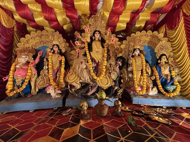 Idol and pandal, Ajmera Infinity Durga Puja Association